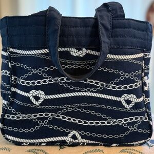 Thirty-One Cloth Purse Chains Ahoy Blue and White color